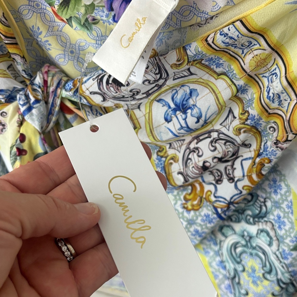 Camilla Multicolor Floral and Baroque Print wrap - Picture 11 of 11